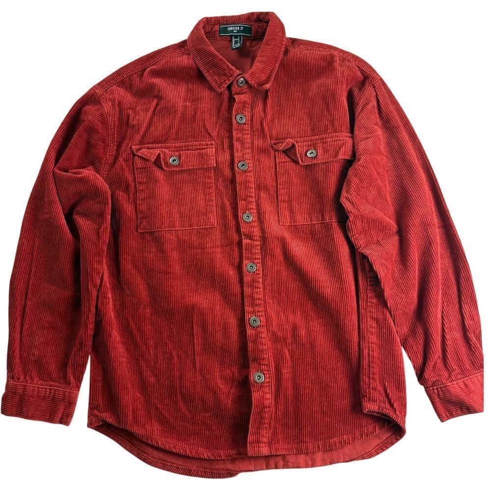 Forever 21 Men's Red Button-Down Shirt - L